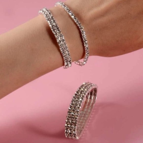 3pcs Rhinestone Decor Bracelet For Women Fashion WeddingGift Engagement … - Picture 3 of 4